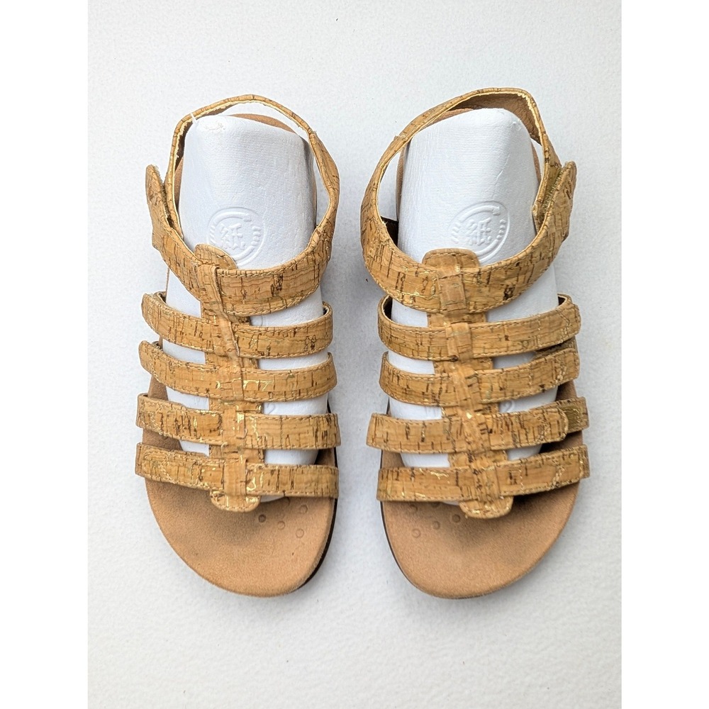 Vionic Amber Cork Gold Fleck Adjustable Strappy Orthotic Sandals Womens Size 8 - Picture 2 of 7